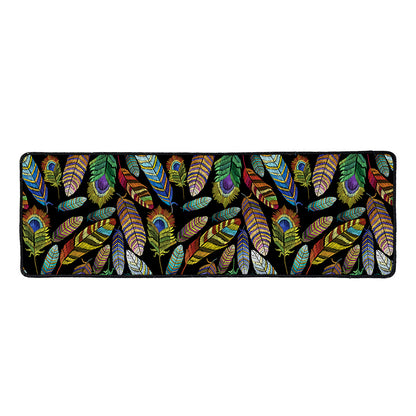 Vintage Feather Pattern Print Long Kitchen Mat