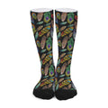 Vintage Feather Pattern Print Long Socks