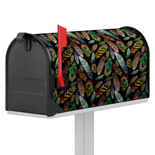 Vintage Feather Pattern Print Mailbox Cover