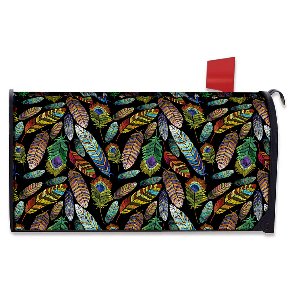 Vintage Feather Pattern Print Mailbox Cover