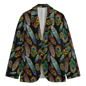 Vintage Feather Pattern Print Men's Blazer