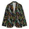 Vintage Feather Pattern Print Men's Blazer