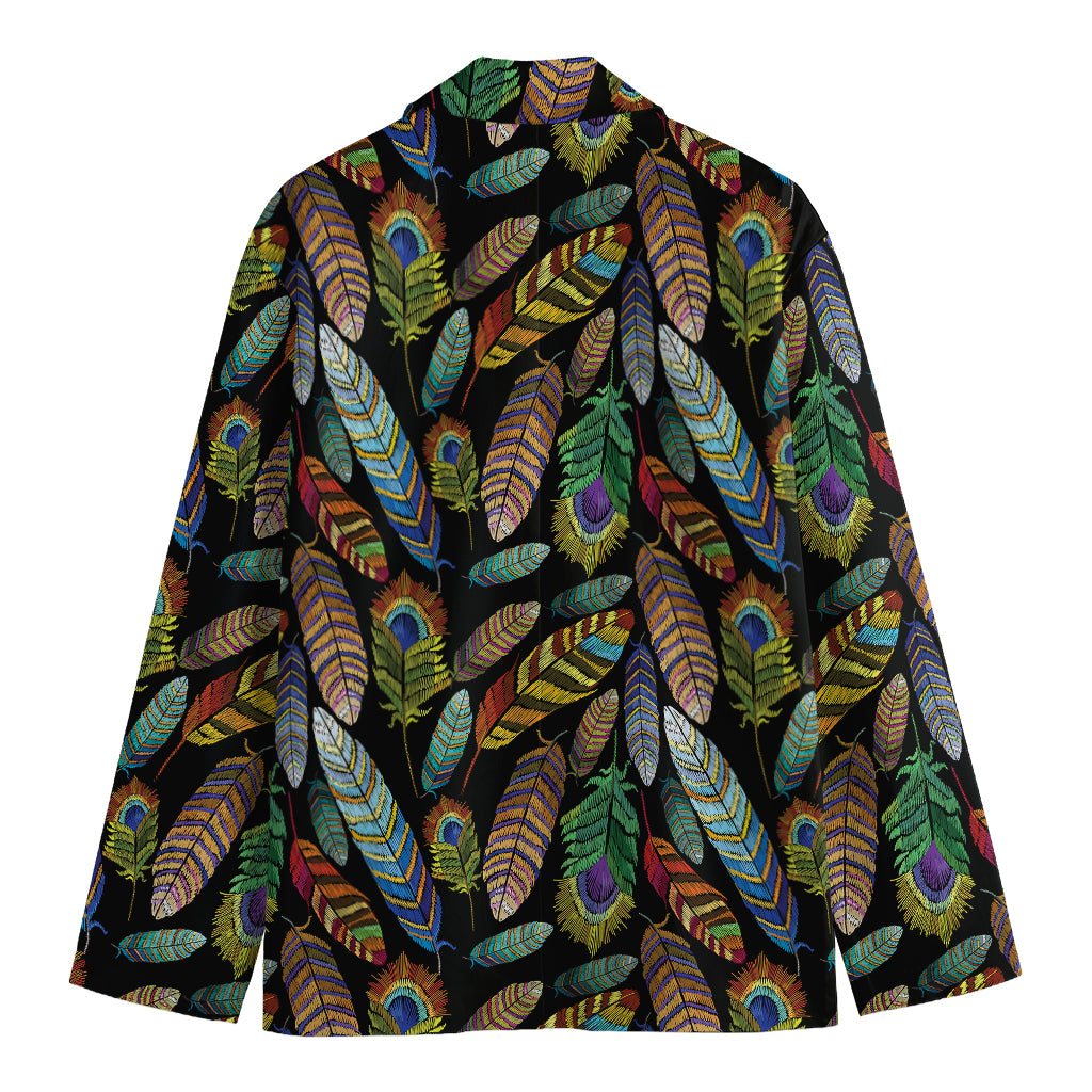 Vintage Feather Pattern Print Men's Blazer