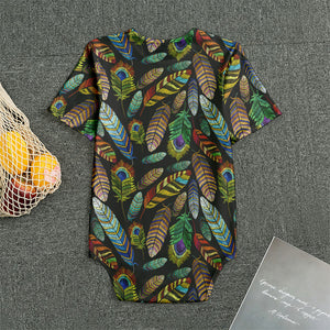 Vintage Feather Pattern Print Men's Bodysuit