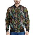 Vintage Feather Pattern Print Men's Bomber Jacket