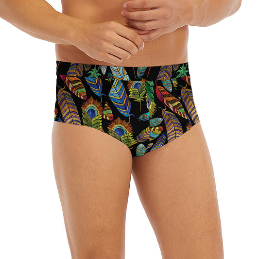 Vintage Feather Pattern Print Men's Briefs