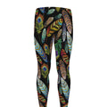Vintage Feather Pattern Print Men's Leggings