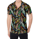 Vintage Feather Pattern Print Men's Shirt