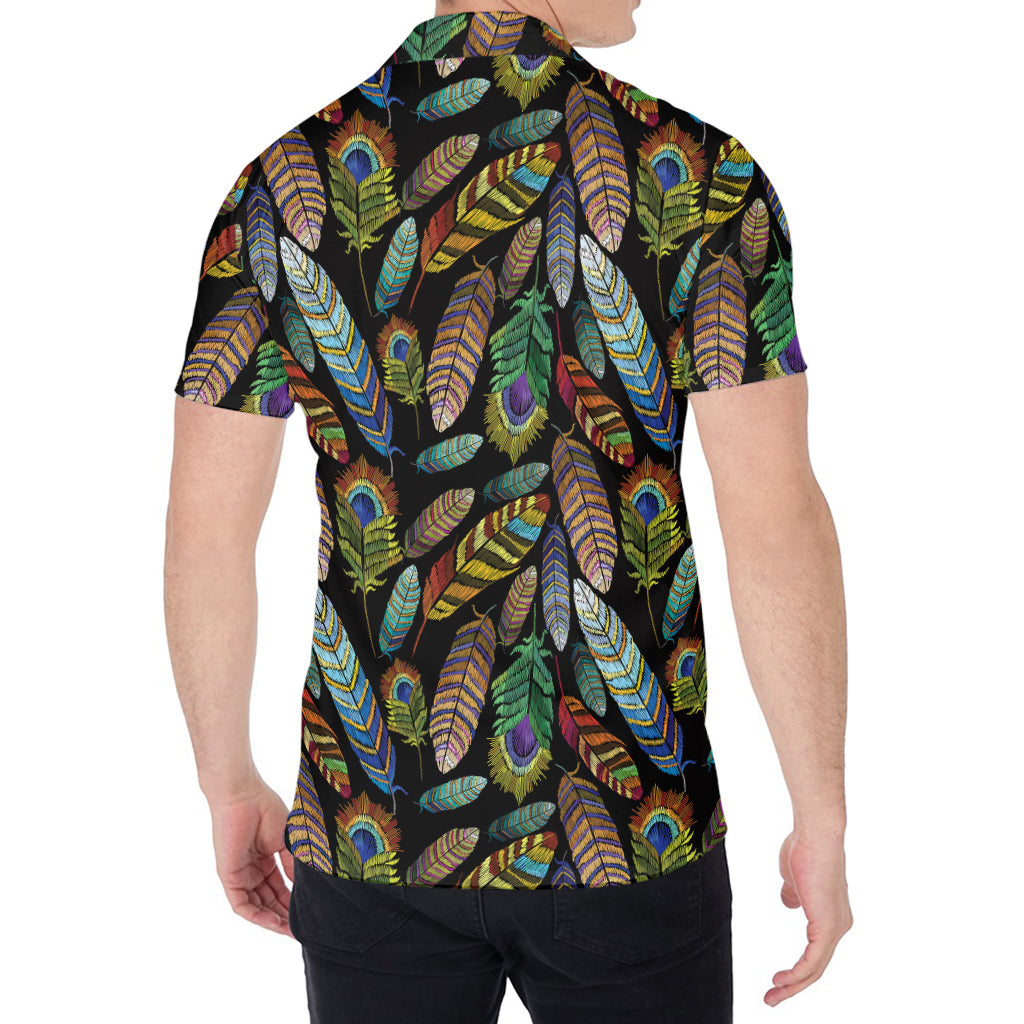 Vintage Feather Pattern Print Men's Shirt