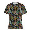 Vintage Feather Pattern Print Men's Sports T-Shirt