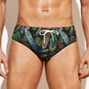 Vintage Feather Pattern Print Men's Swim Briefs