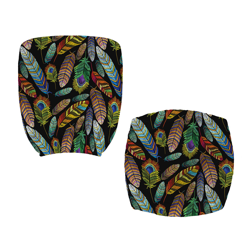 Vintage Feather Pattern Print Office Chair Cover