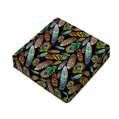 Vintage Feather Pattern Print Outdoor Seat Cushion Cover