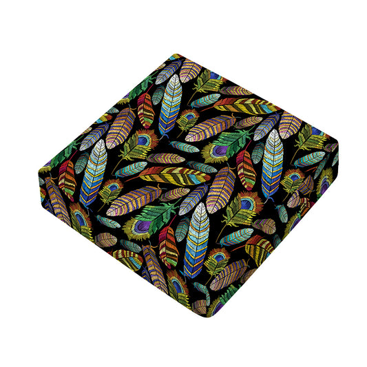 Vintage Feather Pattern Print Outdoor Seat Cushion Cover