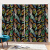 Vintage Feather Pattern Print Pencil Pleat Curtains