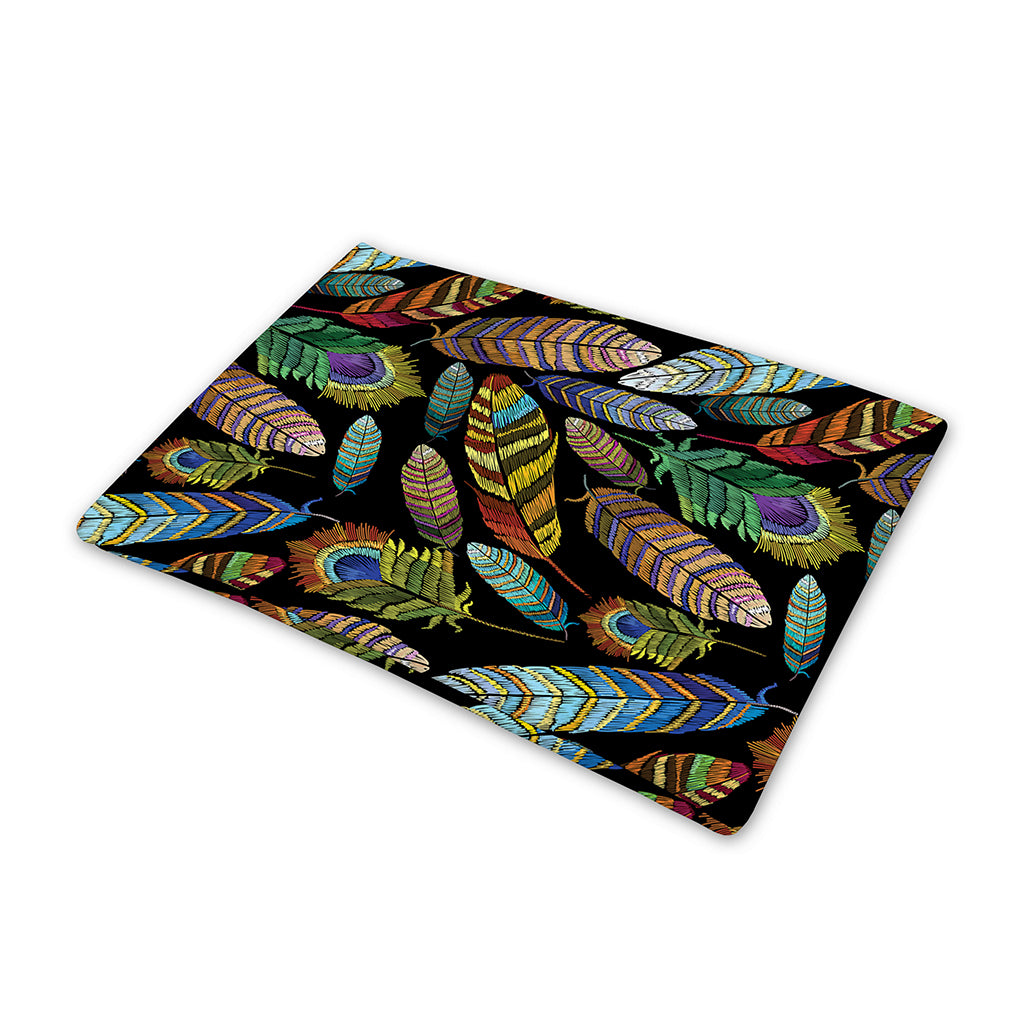 Vintage Feather Pattern Print Pet Cooling Mat Cover
