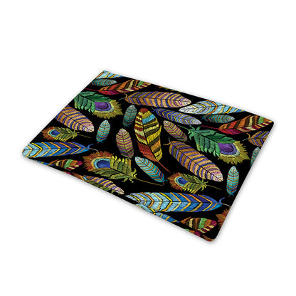 Vintage Feather Pattern Print Pet Cooling Mat Cover