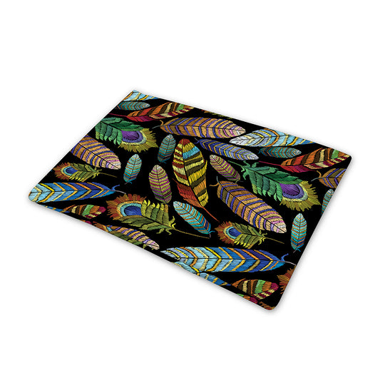 Vintage Feather Pattern Print Pet Cooling Mat Cover