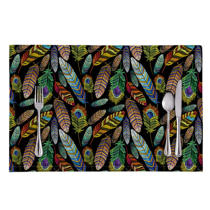 Vintage Feather Pattern Print Placemat