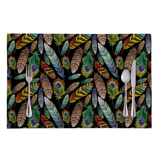 Vintage Feather Pattern Print Placemat