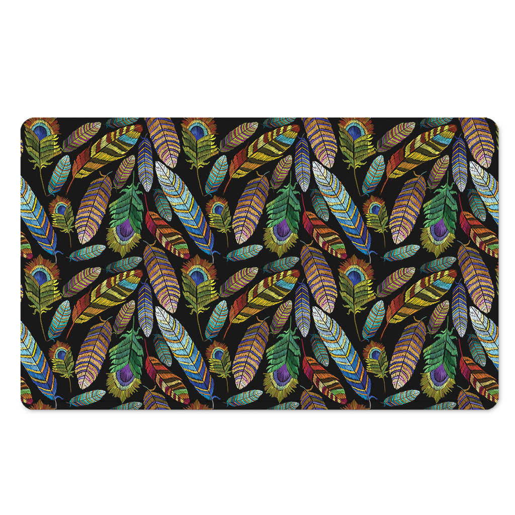 Vintage Feather Pattern Print Polyester Doormat