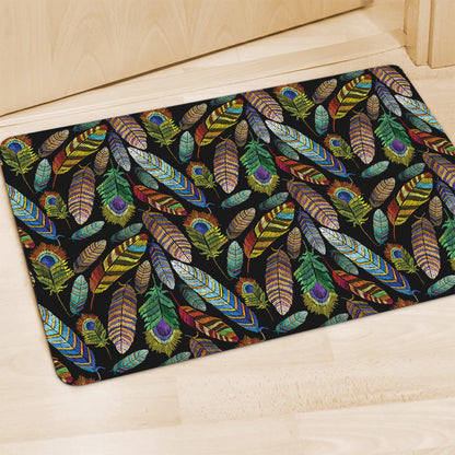 Vintage Feather Pattern Print Polyester Doormat