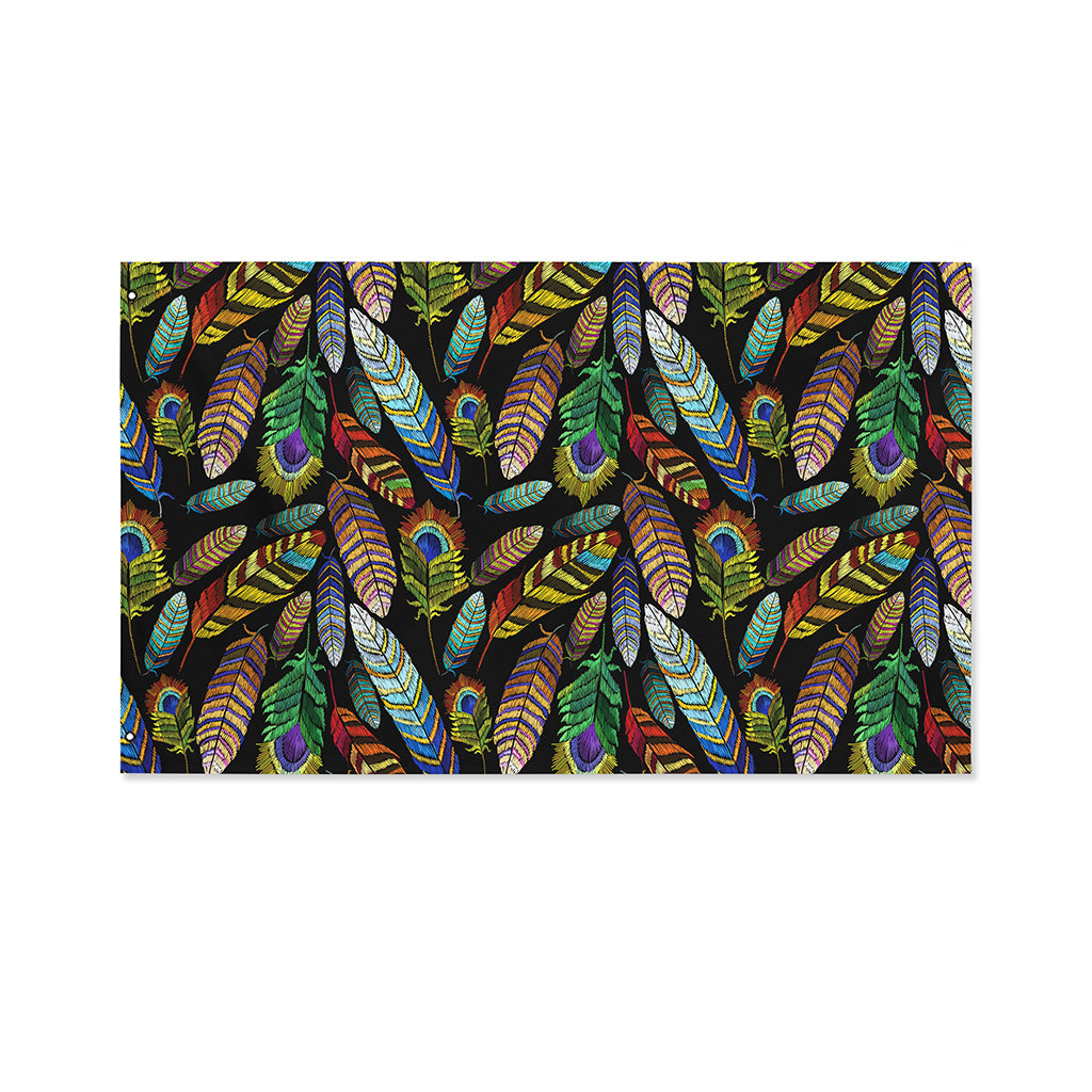 Vintage Feather Pattern Print Polyester Flag