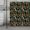 Vintage Feather Pattern Print Polyester Shower Curtain
