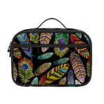 Vintage Feather Pattern Print Portable Lunch Bag