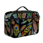 Vintage Feather Pattern Print Portable Lunch Bag