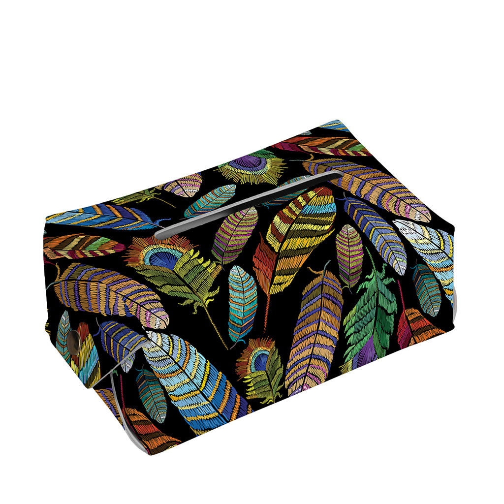 Vintage Feather Pattern Print Rectangle Tissue Box Cover