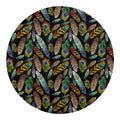 Vintage Feather Pattern Print Round Blanket