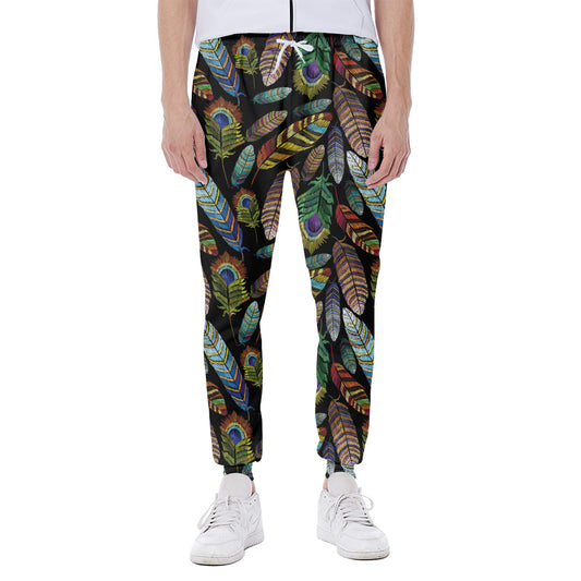 Vintage Feather Pattern Print Scuba Joggers