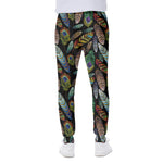 Vintage Feather Pattern Print Scuba Joggers