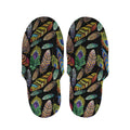 Vintage Feather Pattern Print Slippers