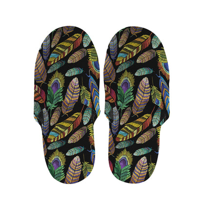 Vintage Feather Pattern Print Slippers