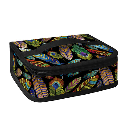 Vintage Feather Pattern Print Small Lunch Bag