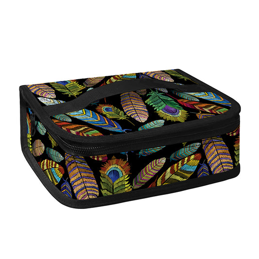 Vintage Feather Pattern Print Small Lunch Bag