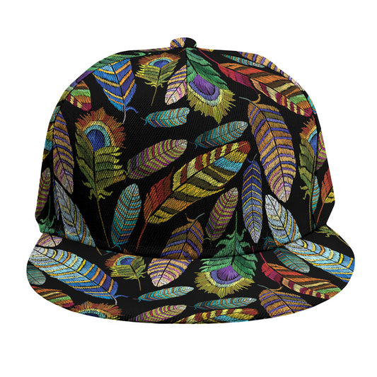 Vintage Feather Pattern Print Snapback Cap