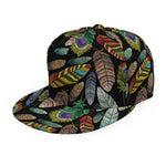 Vintage Feather Pattern Print Snapback Cap