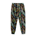 Vintage Feather Pattern Print Sweatpants