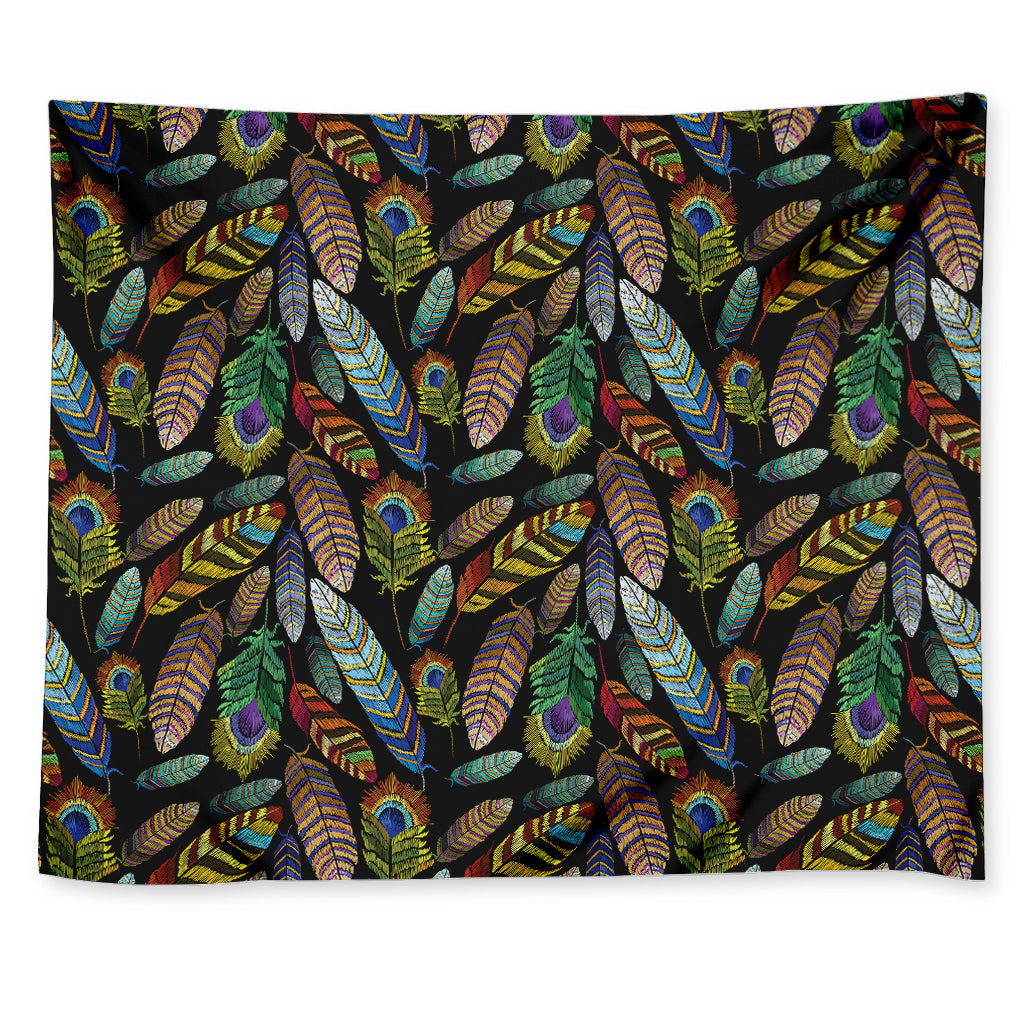 Vintage Feather Pattern Print Tapestry