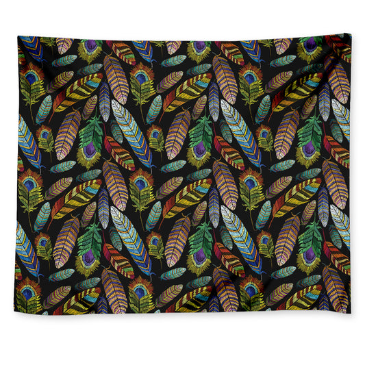 Vintage Feather Pattern Print Tapestry