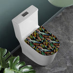 Vintage Feather Pattern Print Toilet Lid Cover