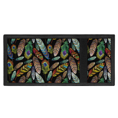 Vintage Feather Pattern Print Trifold Wallet