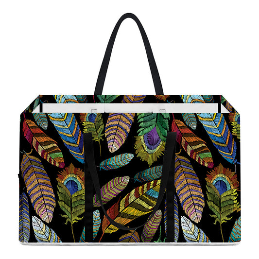Vintage Feather Pattern Print Utility Tote Bag