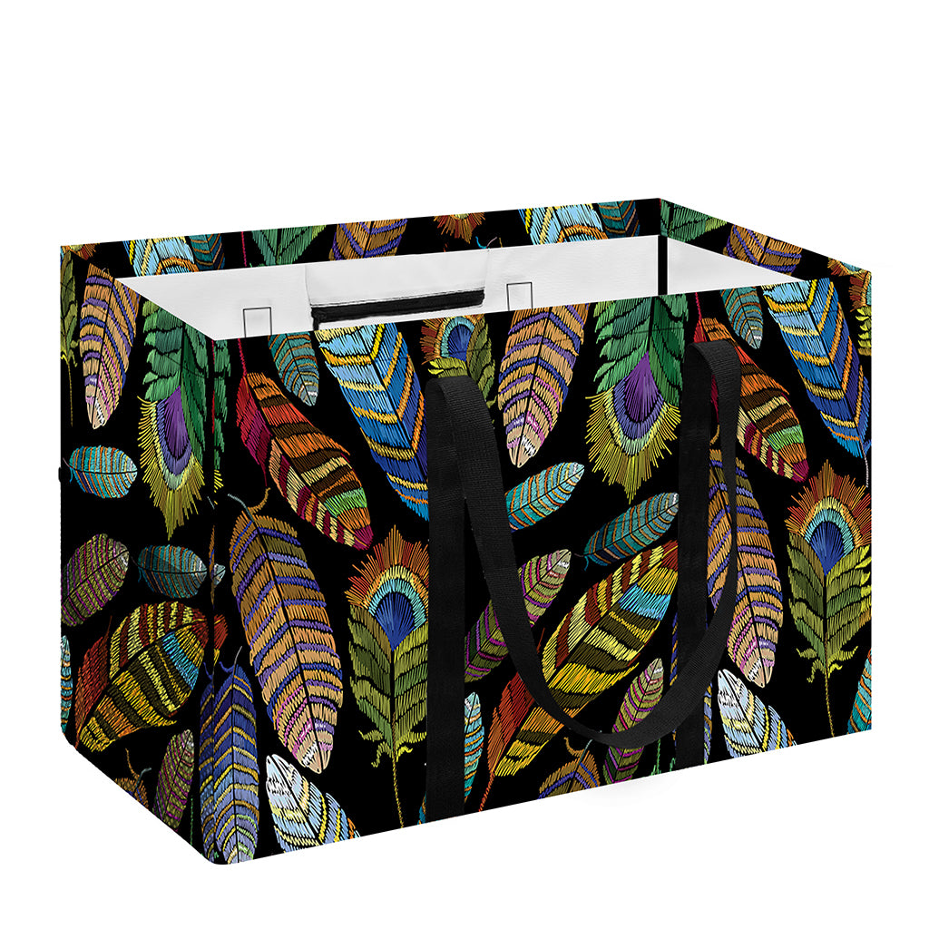 Vintage Feather Pattern Print Utility Tote Bag