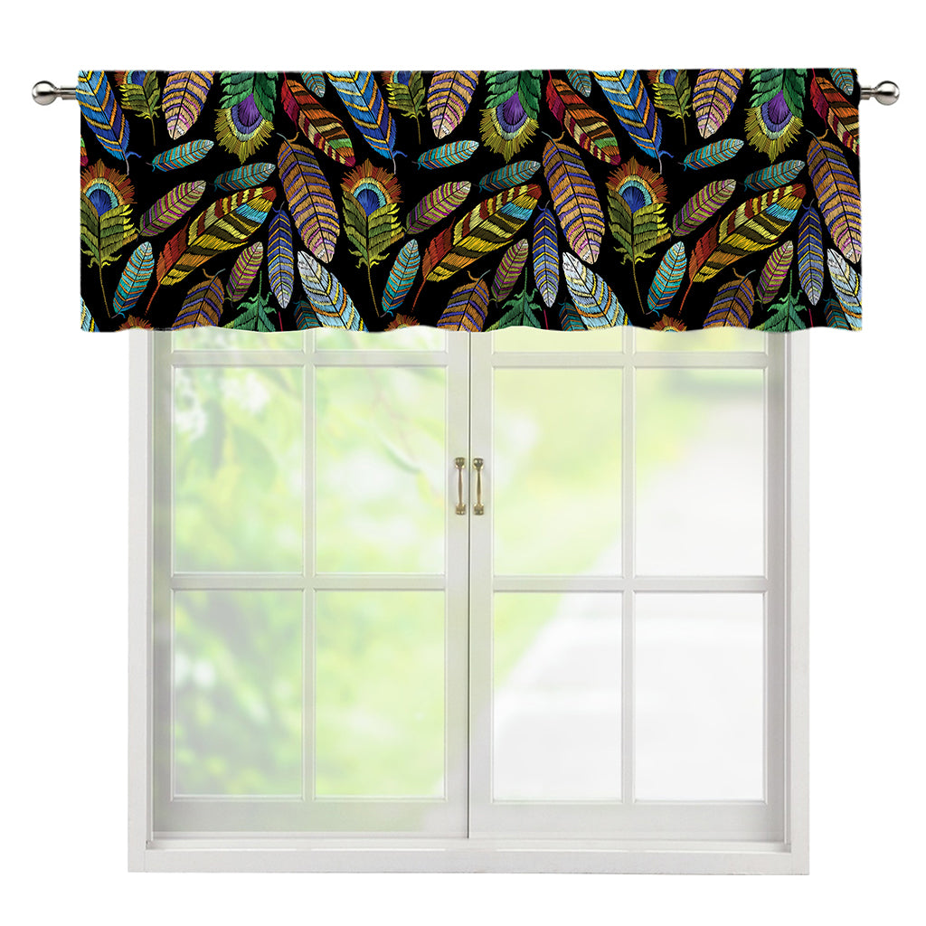 Vintage Feather Pattern Print Window Valance