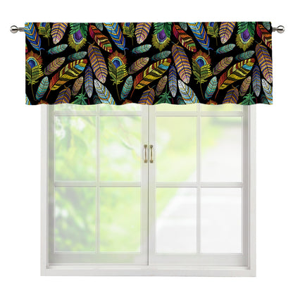 Vintage Feather Pattern Print Window Valance