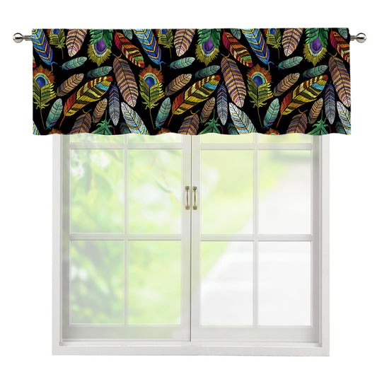 Vintage Feather Pattern Print Window Valance